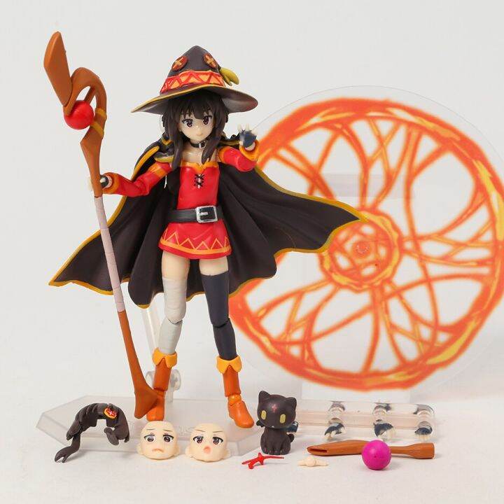 ชุดของขวัญของเล่นแบบจำลองตุ๊กตาขยับแขนขาได้-figma-407-konosuba-megumin-รูปตุ๊กตา