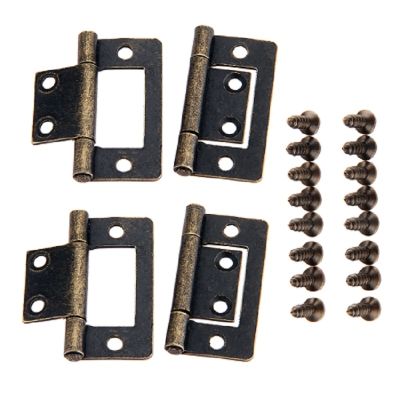 【LZ】 4Pcs 1.5 Inch Furniture Hinges Cabinet Drawer Door Butt Hinge Antique Decorative Hinges For Jewelry Wooden Box   Screws 38x20mm