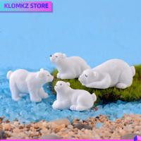 KLOMKZ 1 PC อุปกรณ์ DIY แบบอย่าง สวนนางฟ้า สัตว์ ตุ๊กตาหมีขั้วโลก มินิมอล หมีขาวจำลอง