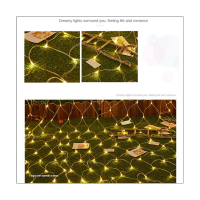 Star Fishing Net LED String Outdoor String Fairy Night Lights Holiday Bedroom Home Party Christmas EU Plug