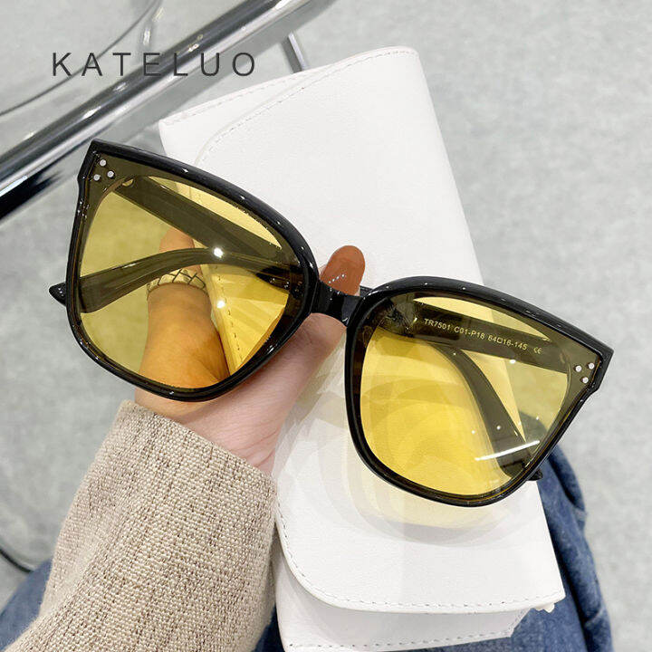 มีกล่อง-kateluo-tr7501-unisex-แว่นกันแดด-p-olarized-tr90เบาสแควร์กรอบพับ-night-vision-แว่นตา