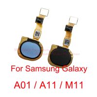 ปุ่มโฮมเซ็นเซอร์ลายนิ้วมือสายเคเบิ้ลหลักสำหรับ Samsung Galaxy A01 A015F A11 A115F M11เมนูส่งคืน M115F