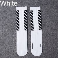 lsf-Mens Fashion Hip Hop Socks Oblique Stripes Off White