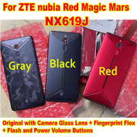 Penutup Asal Penutup Belakang Bateri ZTE Nubia มายากลสีแดงดาวอังคาร NX619J Perumahan Pintu Belakang Kes dengan Cap Jari สายเคเบิลงอได้ Flash