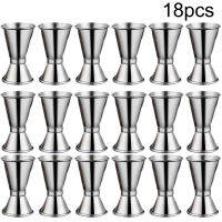 18pcs Practical Crimping Double End For Bartending Japanese Style Stainless Steel Safety Portable With Ring Sturdy Measuring Convenient Lightweight Party Cocktail Jigger