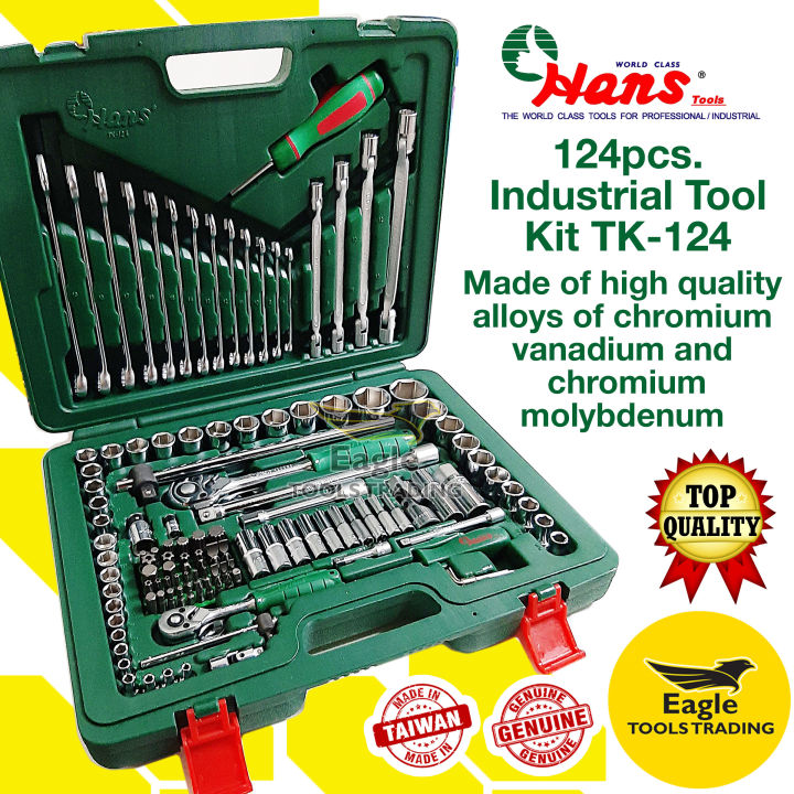 Hans 124 Pieces Industrial Tool Kit TK-124 1/4