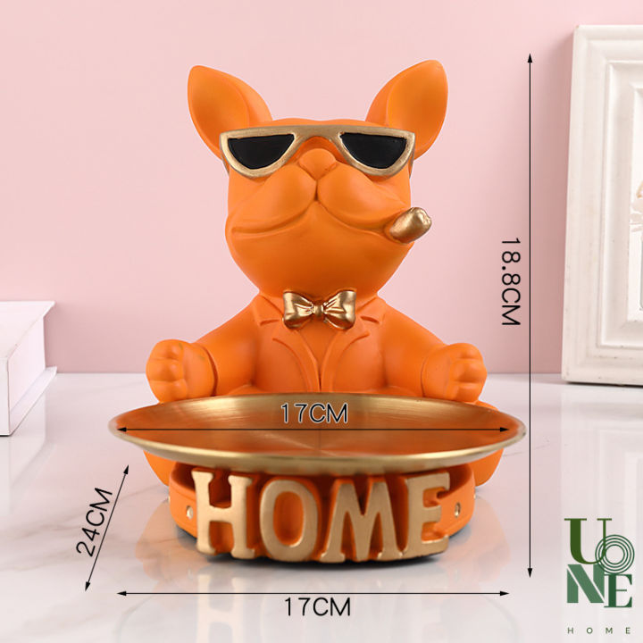 uonehome-พร้อมส่ง-h101-ของแต่งบ้าน-รูปปั้นเรซินบลูด็อก-home-ถาดวางของบลูด็อก-สไตล์นอร์ดิก-ของแต่งโต๊ะ-ดีไซน์สร้างสรรค์-ของขวัญวันเกิด