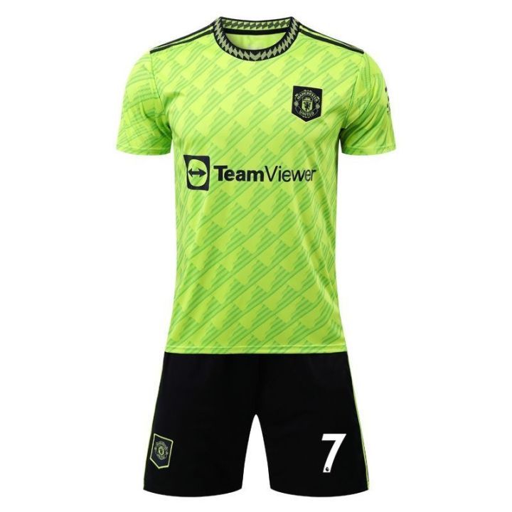 23-new-season-manchester-united-away-cristiano-ronaldo-green-shirt-with-short-sleeves-kickball-take-short-sleeve-summer-suit-custom