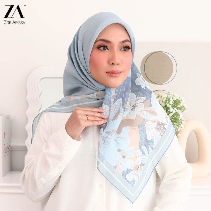 ZOE ARISSA PRINTED SHAWL COTTON Shawl Raya 2023 Tudung Shawl Raya Hijab ...