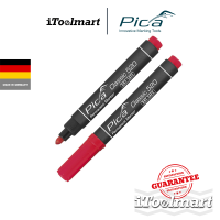 PICA Classic 520 Permanent Marker ปากกาเมจิกเขียนงาน หัวกลม สีแดง,น้ำเงิน,ดำ