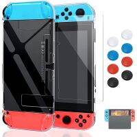 เคสป้องกันโปร่งใสสำหรับ Nintendo Switch เคสแข็งแบบวางซ้อนกันได้ฝาครอบคริสตัล OLED เคสโปร่งใสอุปกรณ์ป้องกันหน้าจอ