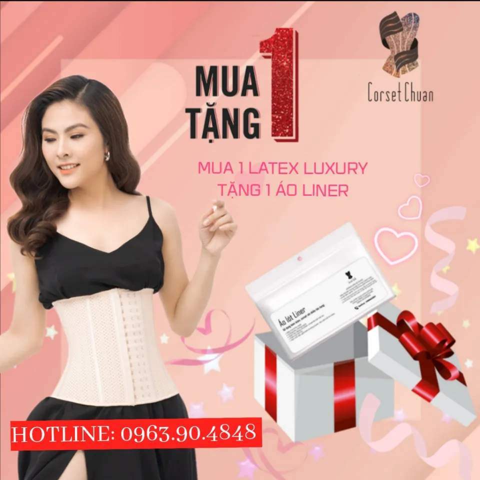 Đai Nịt Bụng Latex Corset Chuẩn Hy Lạp Lưới (Màu Nude) -Tặng ngay