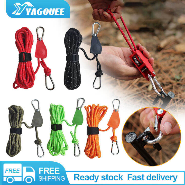 Camping Tent Tie Down Rope Tightener Adjustable Rope Fastener Buckle ...