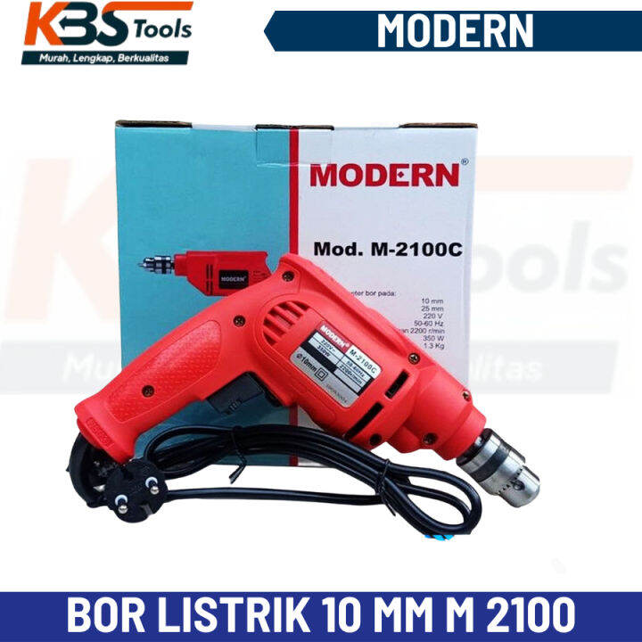 Mesin Bor Listrik Kayu Besi 10mm MODERN M 2100 - Bor Bolak Balik M2100 ...