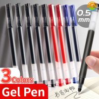 ปากกาเจลเขียนลื่น อเนกประสงค์ 0.5 มม. 3 สี แบบพกพา ขนาดใหญ่ สําหรับนักเรียน สํานักงาน
