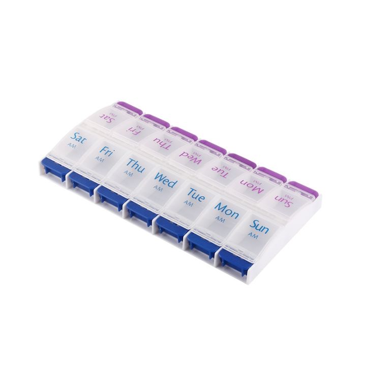 cw-weekly-7-days-pill-14-compartments-organizer-plastic-medicine-storage-dispenser-cutter-drug-cases