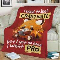 (Multi size available in stock)  red panda procrastinator Custom Flannel Throw Blanket Personalized Blankets for Sofa Gift Customized DIY Print on Demand  (Free personalized design available)