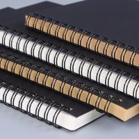 ▲♘ 1 Book Retro Spiral Coil Kraft Paper Notebook Sketchbook Painting Diary Drawing Painting Graffiti Office School Stationery