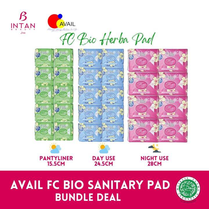 🔥[JIMAT] Combo Packs Avail FC Bio Herba Sanitary Pads 10 Packs