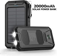 Solar Power Bank LED Dual Built-In Compass แบตเตอรี่สำรอง ไฟคู่พร้อมเข็มทิศในตัว กันน้ำทนแรงกระแทก แบตสำรอง เพาเวอร์แบงค์