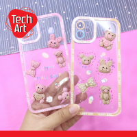 Realme 5 / Realme C35 เคสมือถือ นิ่มใส กันกล้อง ซิลิโคน TPU ติดการ์ตูนหมีกระต่ายนูน สุดน่ารัก