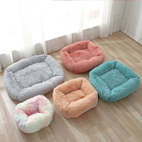 Super Soft Dog Bed House Dog Mat Plush Cat Mat Cats Nest For Large Dogs Bed Labradors House Round Cushion Pet Product Supplies