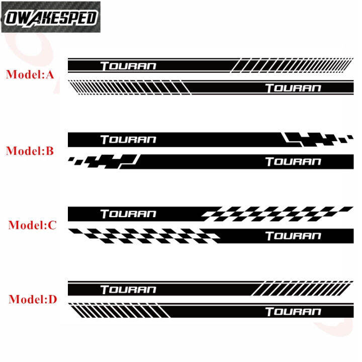 2pcs-racing-sport-stripes-stickers-for-volkswagen-touran-car-door-side-skirt-decor-stickers-auto-accessories-body-vinyl-decals