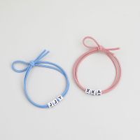 Ready Stock Diy custom couple bracelet alphabet bracelet lettering small elastic boyfriend exclusive girlfriends a gift rope han edition