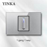 hot！【DT】 YINKA Keys Wall Tempered Glass Panel Push European Socket 118mmx72mm