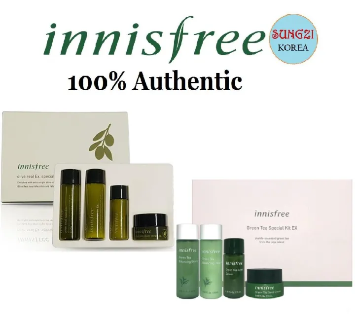 INNISFREE Green Tea Special Kit (4items ) + INNISFREE Olive Real Ex