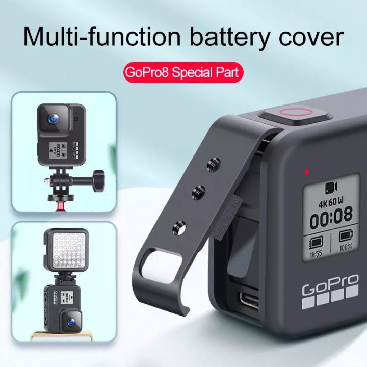 gopro-hero-8-metal-battery-cover-rechargeable-multifunction-side-cover-replacement-ฝาครอบแบตเตอรี่-gopro-8