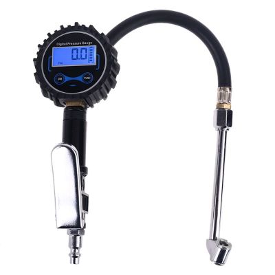 13MA Tire Inflator Pressure Gauge Air Compressor Accessories with Dual Head Air Chuck 14" NPT for Car Bus Motorcycle