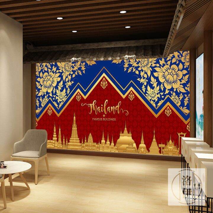 Thai style decorative wallpaper, Southeast Asian style decorative