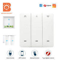 Benexmart Tuya Zigbee สมาร์ทสวิทช์ม่านสำหรับ Roller Shade Blind Motor Push Interruptor Alexa Home Voice Control Timer