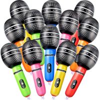 12Pcs Microphone Balloon Karaoke Inflatable Toy For 80s 90s Rock N Roll Theme Party Facvors Kids Birthday Party Decroations