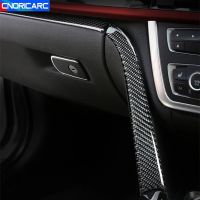 Carbon Fiber Car Co-Pilot Toolbox Panel Decoration Cover Trim Stickers For BMW 3 4 Series F30 F32 F34 Interior Essories