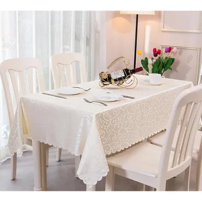 YRYIE All Size Square Polyester Jacquard Fabric Printed Flower Tablecloth Banquet Table Cover Home Kitchen Decoration Pink