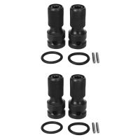 4 Pack 1/2 Square Drive To 1/4 Hex Shank Socket Adapter Quick Release Chuck Converter For Impact Ratchet Wrench