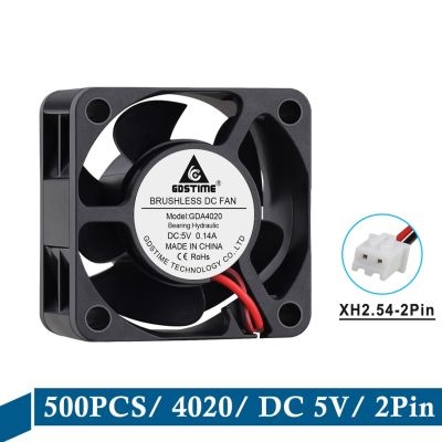 500 Pieces LOT Gdstime 5V 2Pin 40x40x20mm 40mm 4cm DC Axial Cooler Fans 4020 Brushless Computer Machine Cooling Fan Cooling Fans