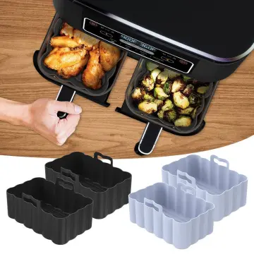 2Pcs Air Fryer Silicone Pot Reusable Air Fryer Liner Rectangle Air