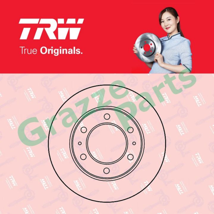 2pc) TRW Disc Brake Rotor Front for DF3035 Toyota Hilux LN106 Land