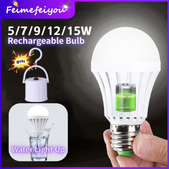 Led Light Bulb E27 Rechargeable Emergency Bulb Waterproof builtin battery water touched bulbs