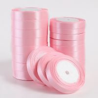 【hot】！ 22meters/Roll 6/10/15/20/25/40/50mm pink Silk for Crafts Bow Wrap Wedding