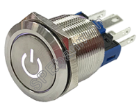 GQ22-11DT-DZ สวิทช์เหล็ก (Metal Switch) กดติด-กดดับ12V WHT