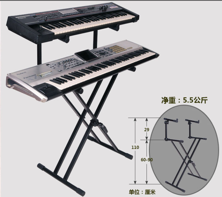 ขาตั้งคีย์บอร์ด-ทรง2x-มาพร้อมกับขาตั้งคีย์บอร์ด-ขา-x-ชั้นบน-สีดำ-stand-keyboard-piano-แถมฟรี-สายแจ็ค