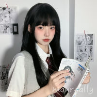 Jing Ze วิกผมผู้หญิง jk ผมยาวที่นิยมในโลกออนไลน์ผมยาวตรงธรรมชาติ lolita ชุดคลุมผมแบบเต็มทรงผมสไตล์เกาหลีเรียบหรู