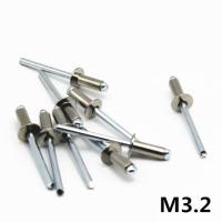 〖Maximus metals〗 M3.2 GB12618เห็ดรอบหัว Break Mandrel ตาบอด Rivet 304สแตนเลสสตีลเล็บ Pop Rivets สำหรับรถเครื่อง