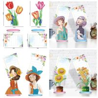 2Pcs DIY Diamond Painting Memo Clip Paper Message Card Home Decoration Photo Stand Desk Decoration Stationery Girls Gift