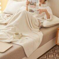 Blanket New Wool Feeling Waffle Soft Summer Luxury Style Throws Double-layer Multi-functional Composite Air-conditioning Quilt