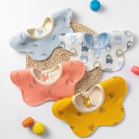 【CW】 Newborn 3 Layer Cotton Baby Feeding Bib Print Boy Burp Kids Saliva Scarf Collar Toddler Shower